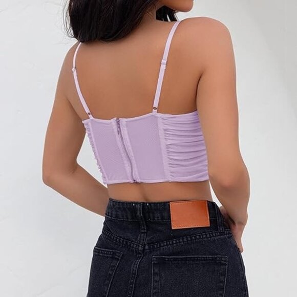 Women's Spaghetti Strap Zippered Back Camisole Top Size Large NWT - Picture 5 of 11